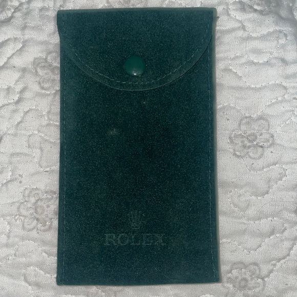 Rolex leather jewelry travel pouch in color green - Picture 1 of 5